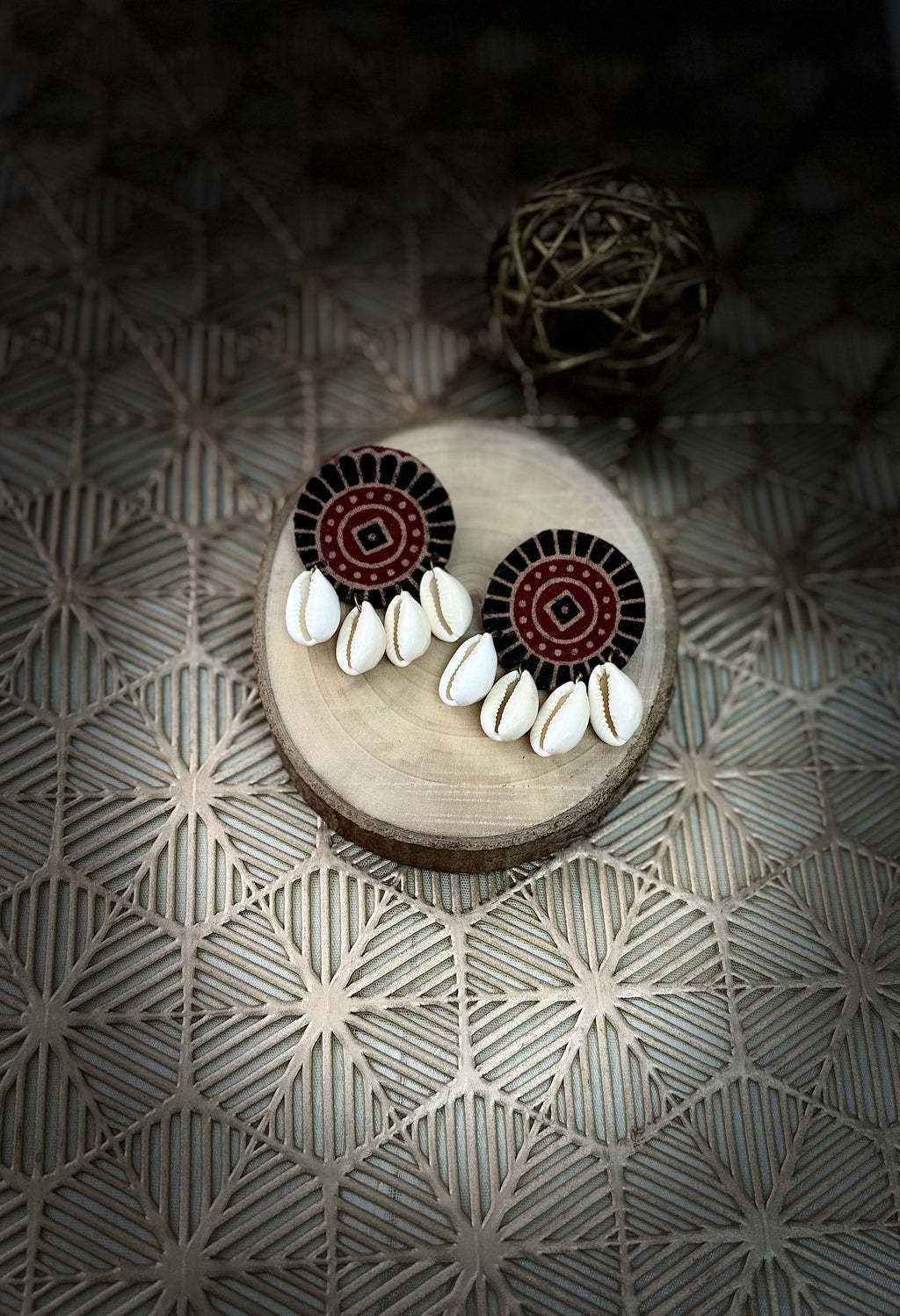 Fabric Handmade Kawri Shell Earring