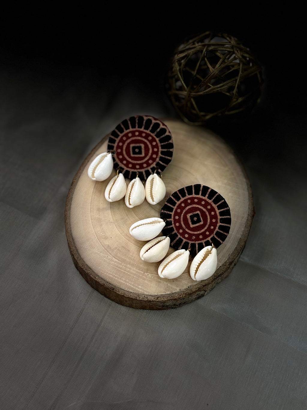 Fabric Handmade Kawri Shell Earring