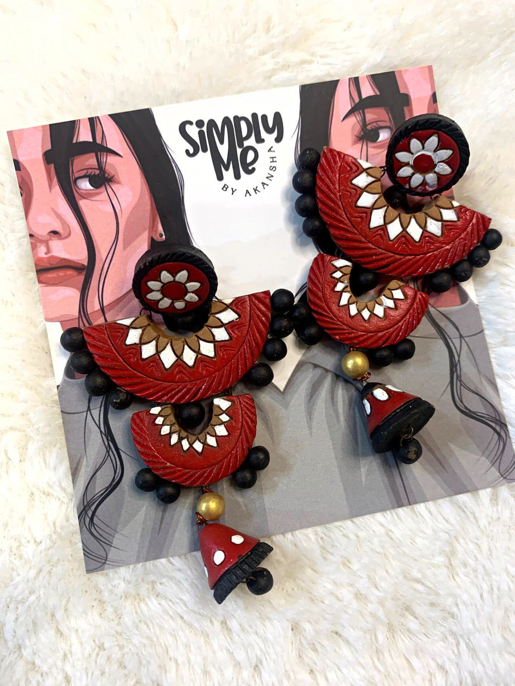 Pankti Earrings With Red Jhumki