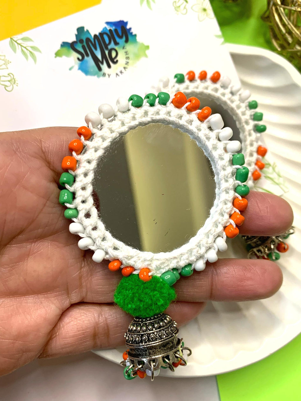 White Round Mirror Tiranga