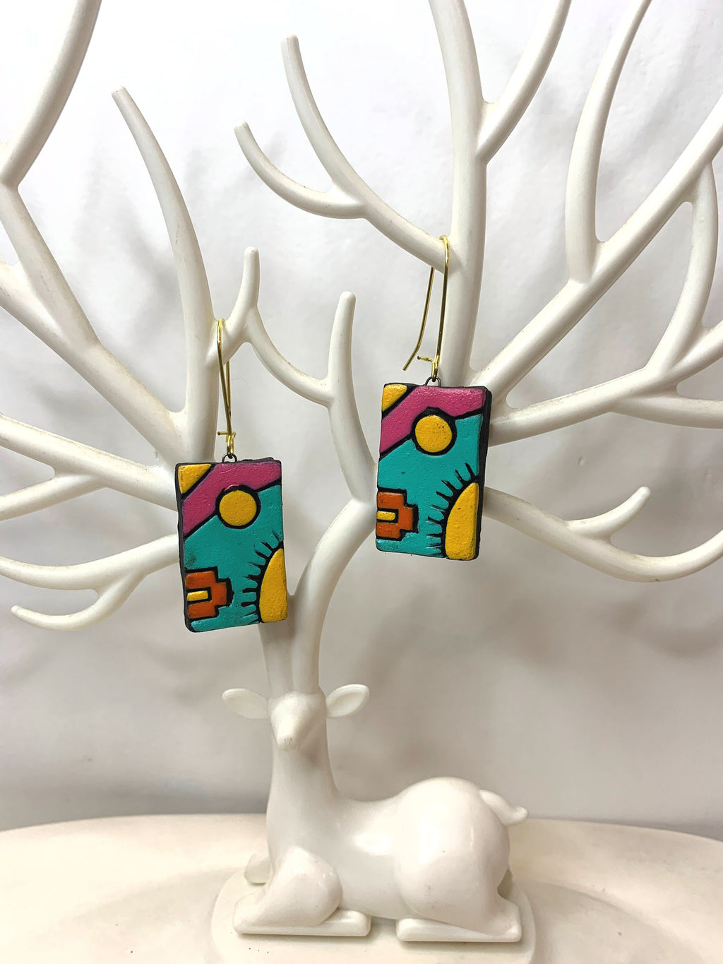 Rangin Rectangle Terracotta Earrings