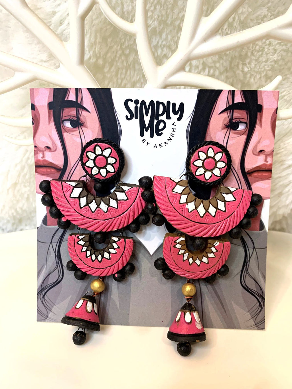 Pankti Earrings With Pink Jhumki