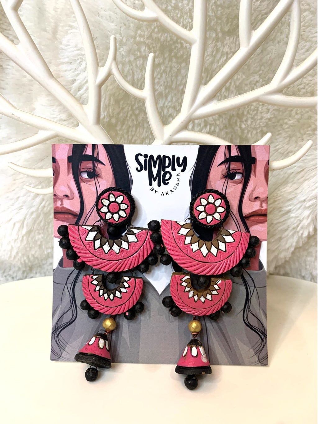 Pankti Earrings With Pink Jhumki