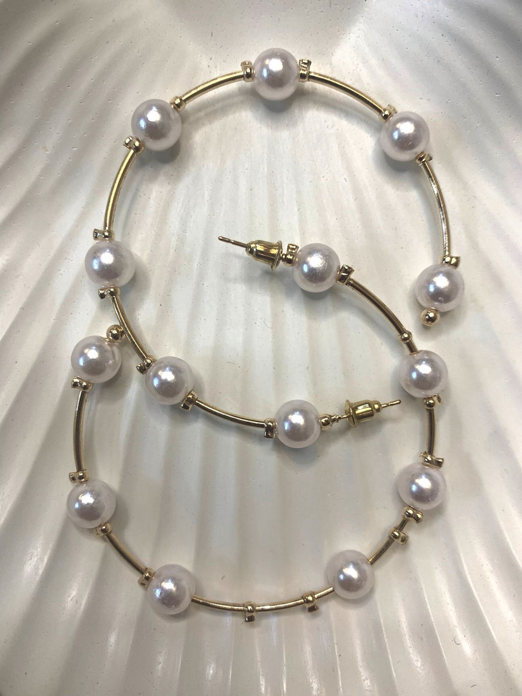 Big Pearl Hoops