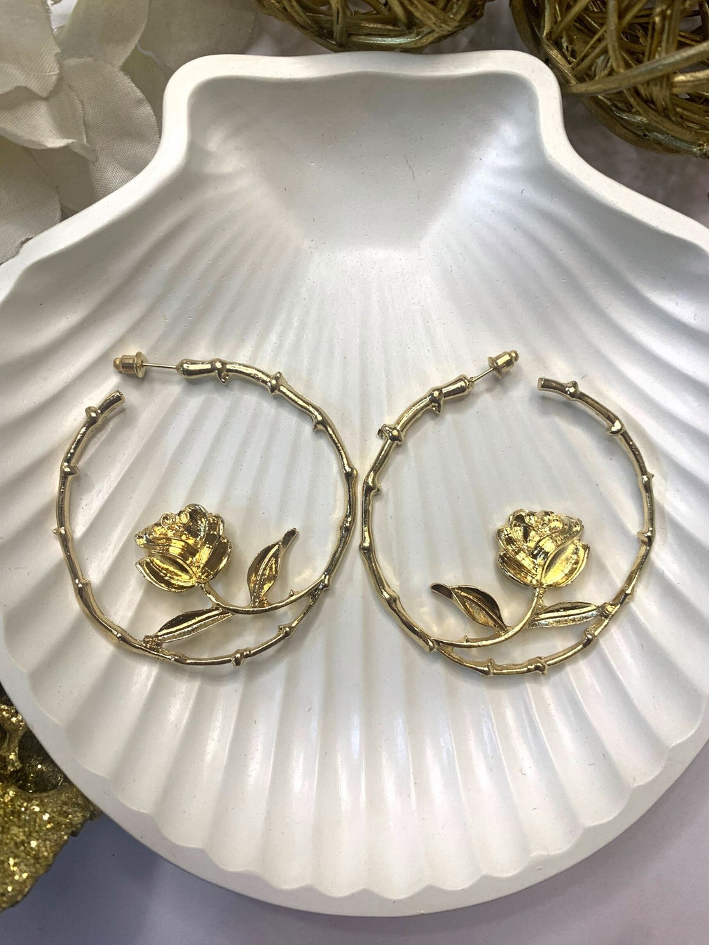 Golden Rose Hoops