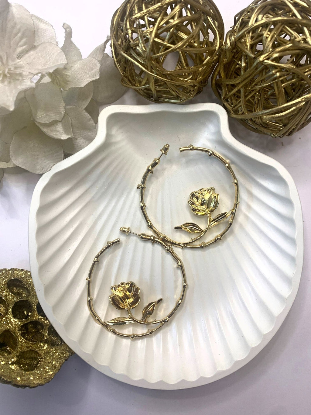 Golden Rose Hoops