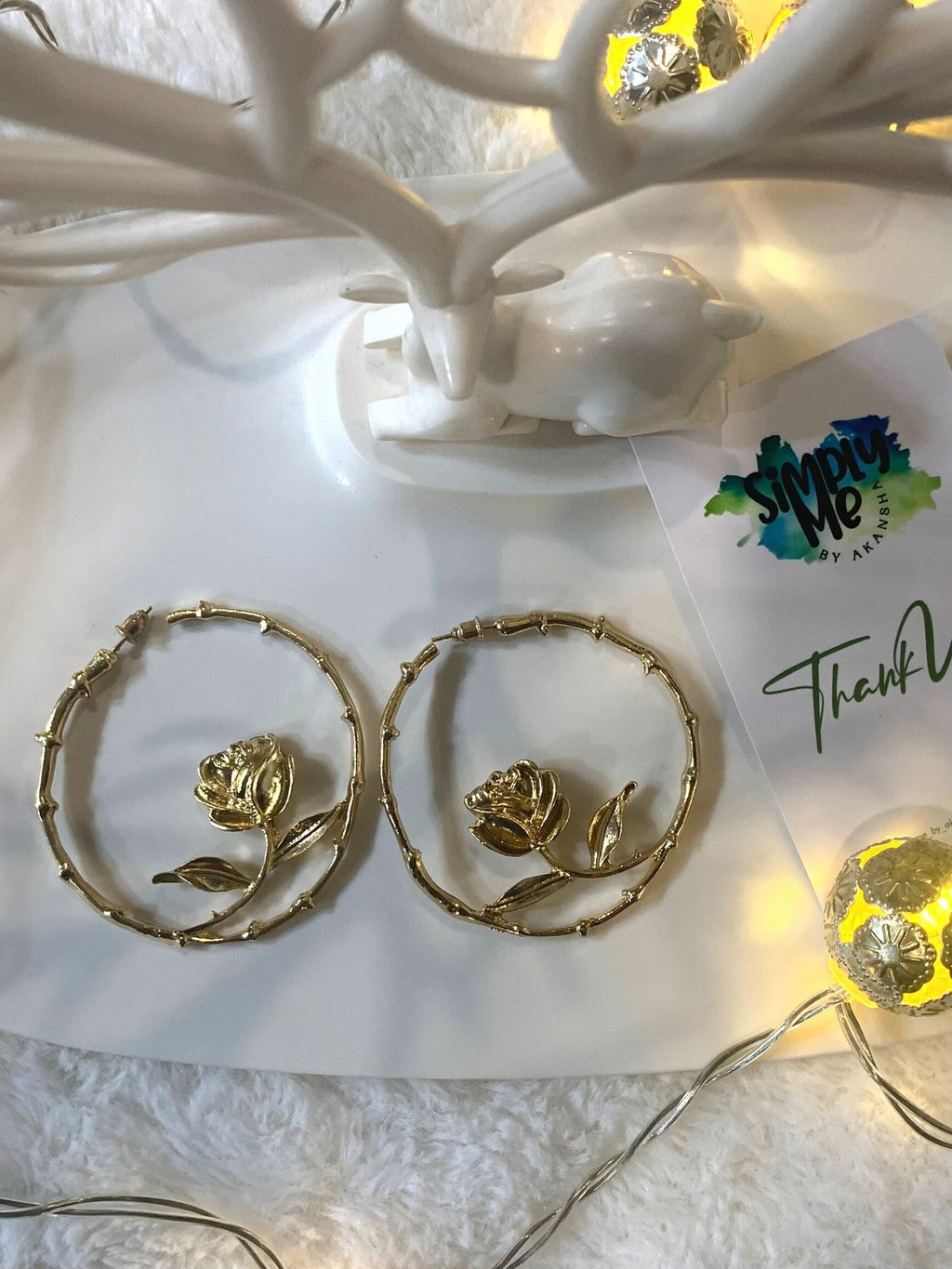 Golden Rose Hoops