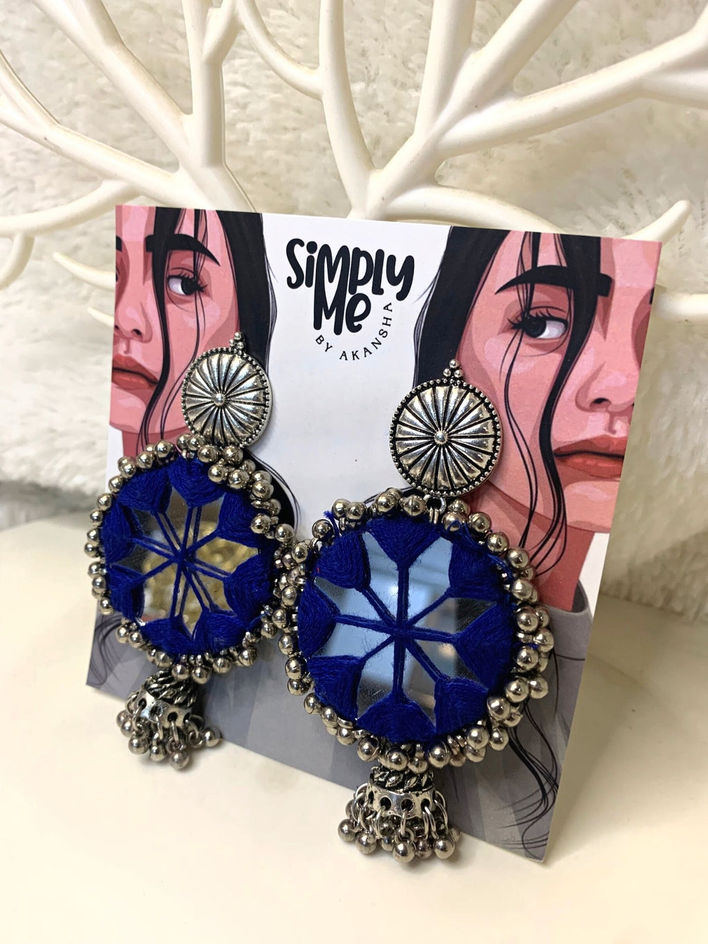 Blue Mirror Jhumki